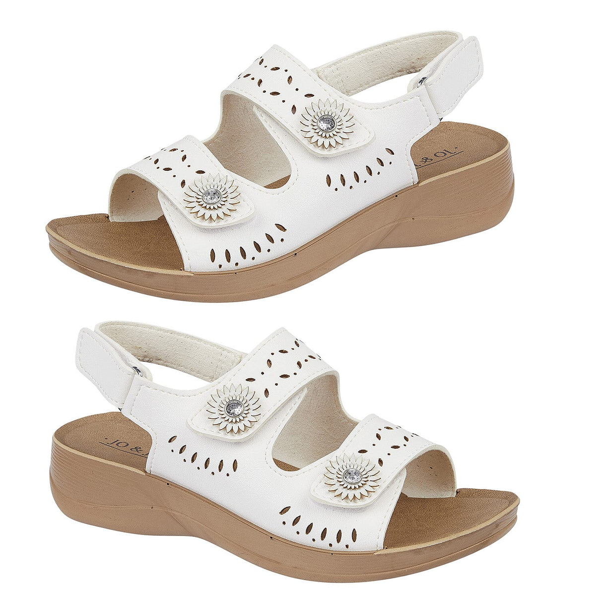Jo and Joe Twin Touch Fasten Sandal - White 7765893 5