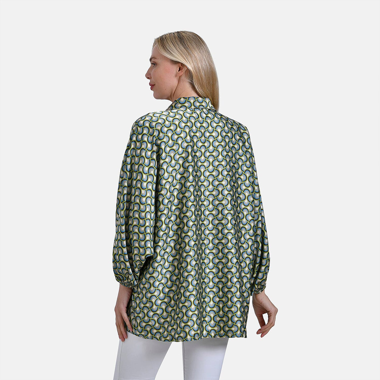 La Marey Geometric Pattern Top (Size L-XL) - Green 7772030 2
