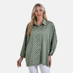 La Marey Geometric Pattern Top (Size L-XL) - Green