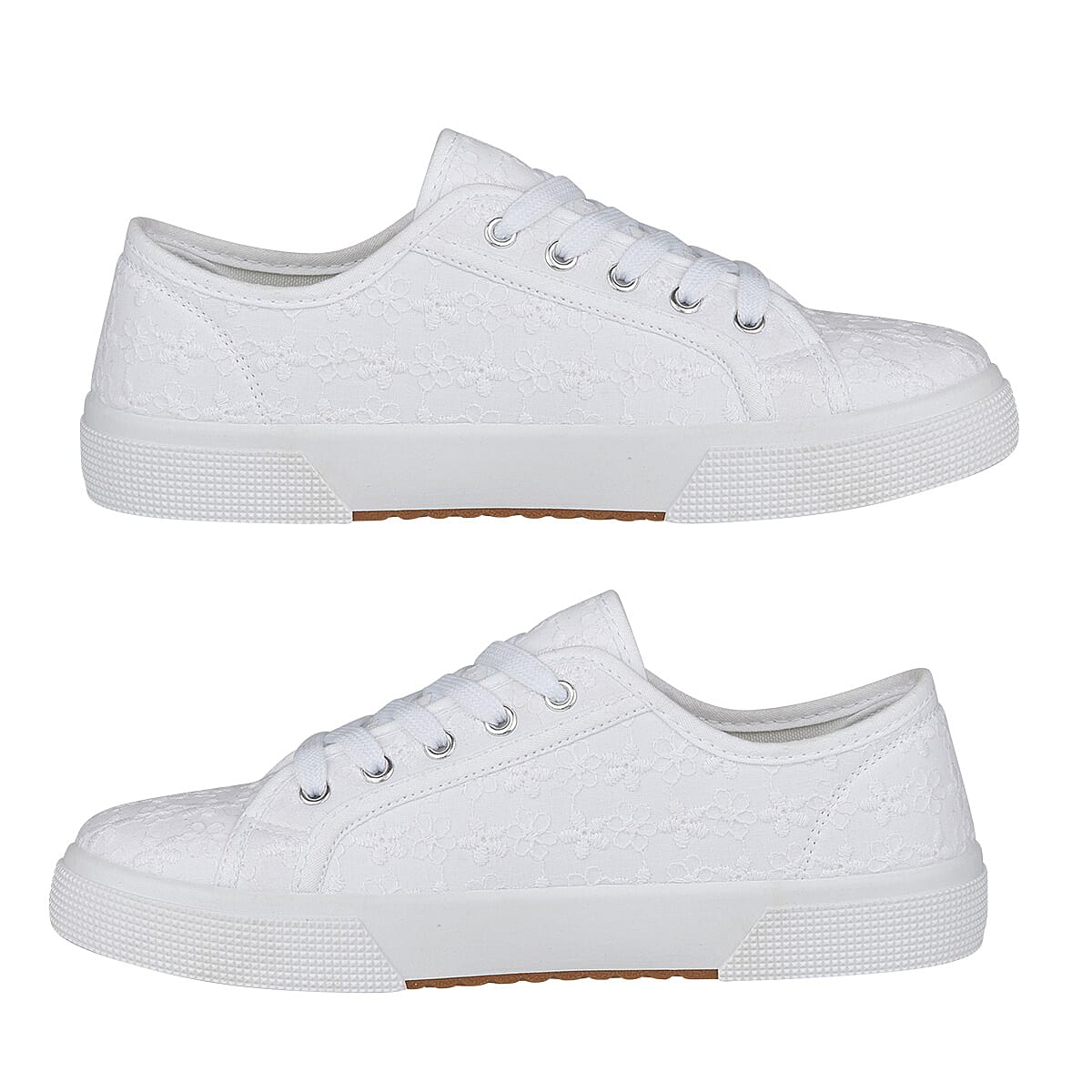 URBAN JACKS Broderie Anglaise Pump on Chunky Ladies Shoe 7772238 1