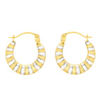 Vicenzaro Closeout - 9K Yellow Gold Mini Stripe Creole Earrings