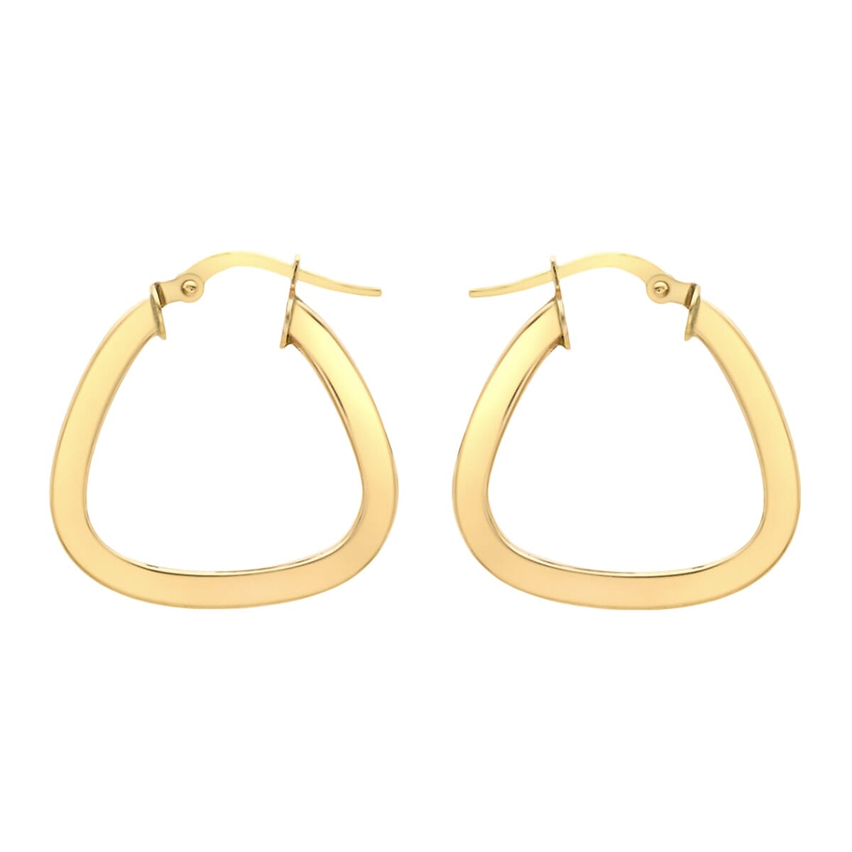 9K Yellow Gold Square Tube Triangle Creole Earrings 7783106 0