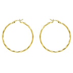 9K Yellow Gold Diamond Cut 30MM Faceted Hoop Earring