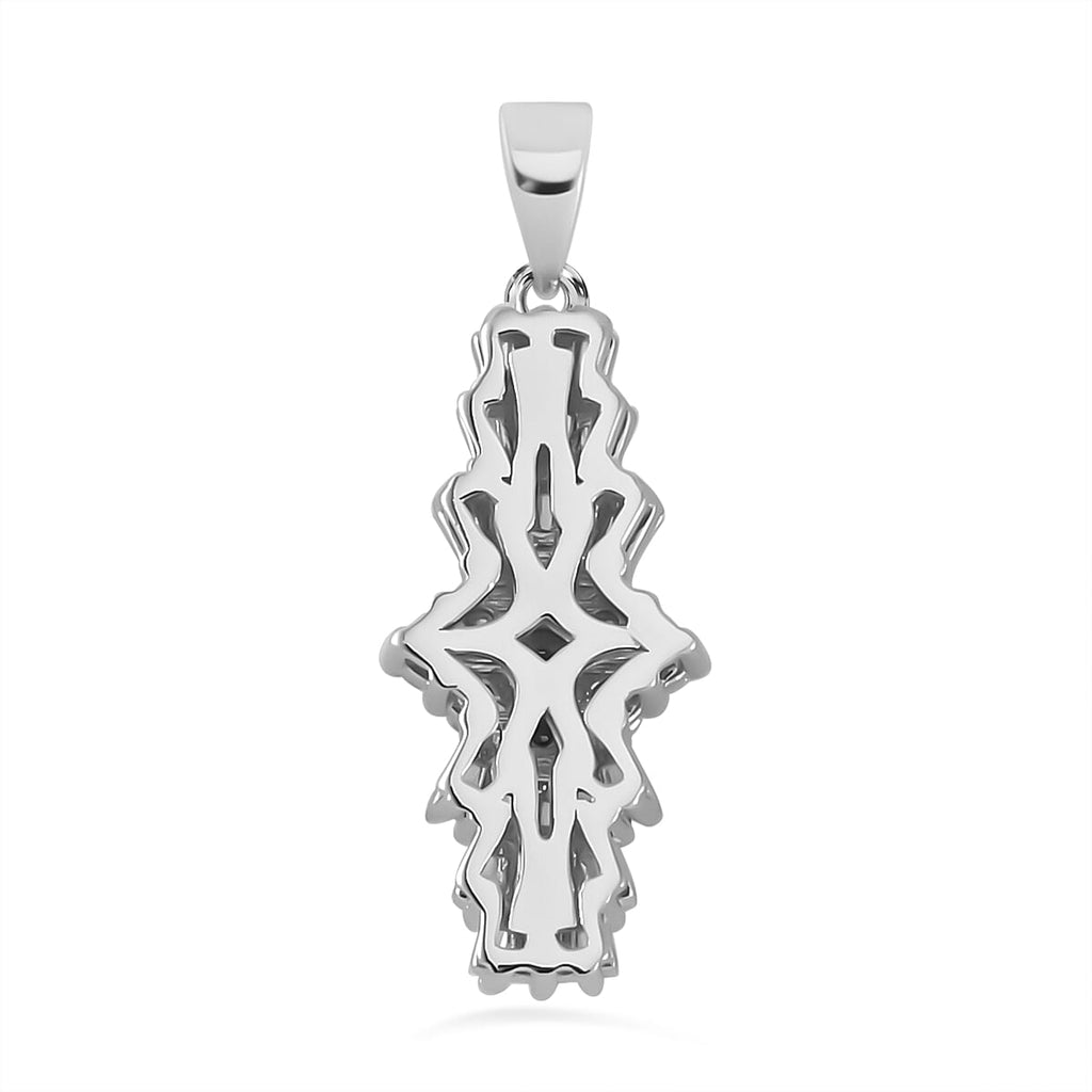 Moissanite Pendant in Rhodium Overlay Sterling Silver 1.29 Ct.