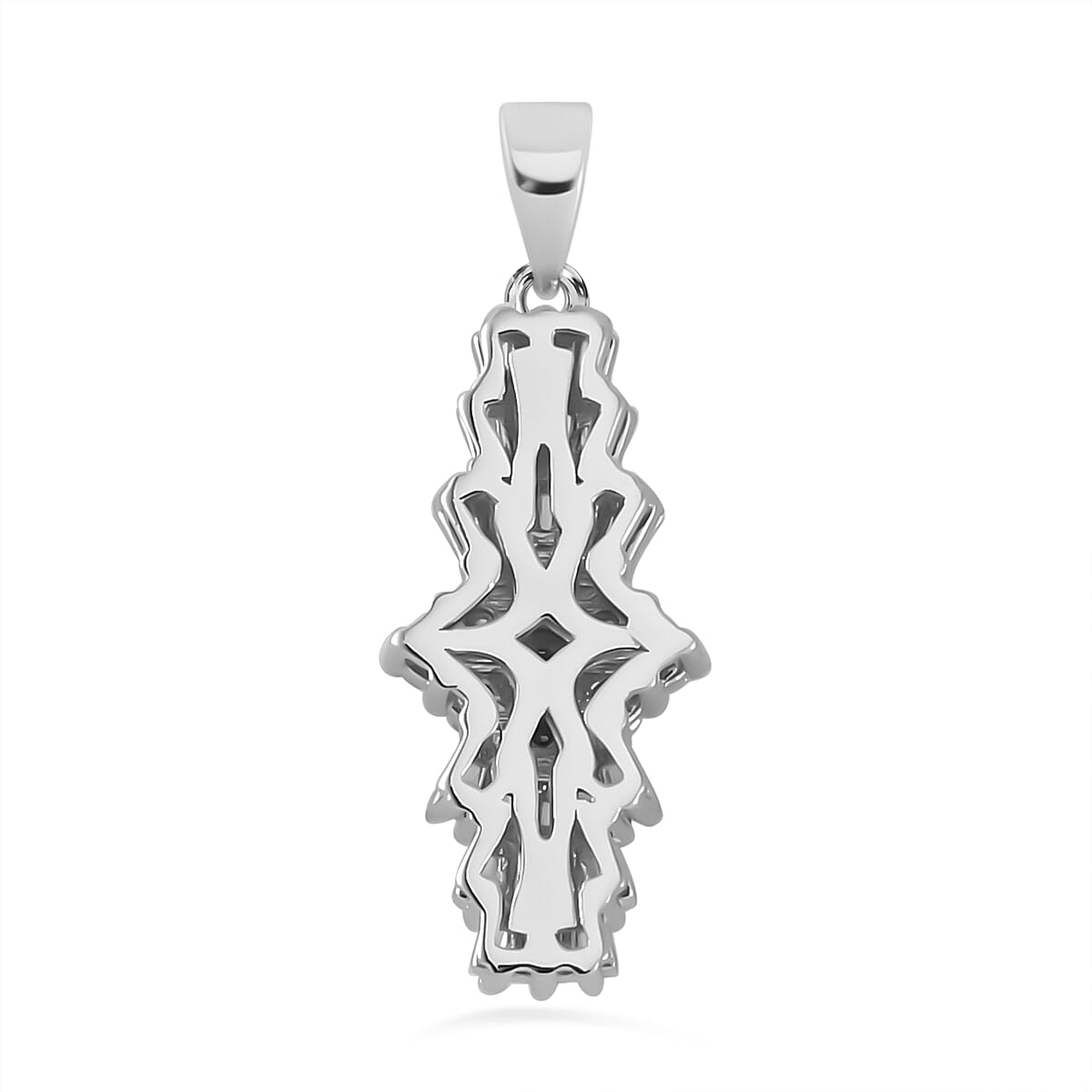 Moissanite Bow Pendant in Rhodium Overlay Sterling Silver 1.29 ct 7785177 4