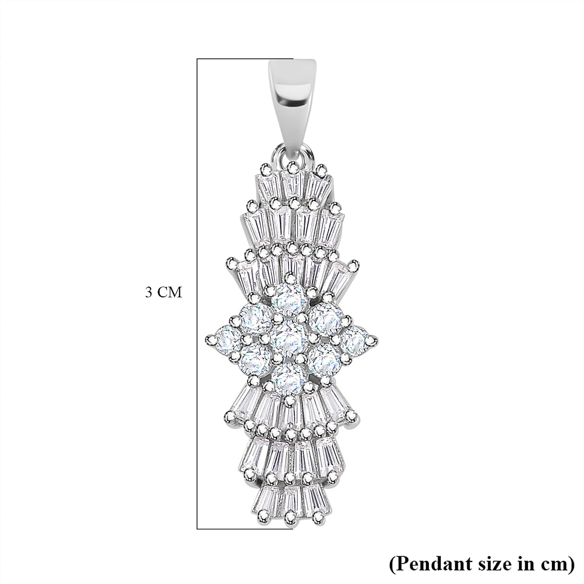 Moissanite Bow Pendant in Rhodium Overlay Sterling Silver 1.29 ct 7785177 5