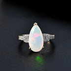 LIQUIDATION DEAL - 9K Yellow Gold AAA Ethiopian Welo Opal & Moissanite Ring 2.85 Ct