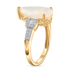 LIQUIDATION DEAL - 9K Yellow Gold AAA Ethiopian Welo Opal & Moissanite Ring 2.85 Ct