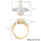 LIQUIDATION DEAL - 9K Yellow Gold AAA Ethiopian Welo Opal & Moissanite Ring 2.85 Ct