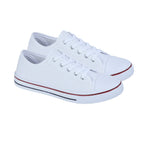 Urban Jacks BALTIMORE Ladies Canvas Lace Up Shoe (Size 3) - White