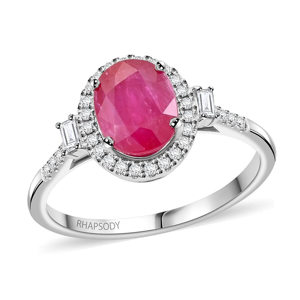 950 Platinum  AAAA  Mozambique Ruby   White Diamond  VS Ring 2.49 ct,  Platinum Wt. 5.85 Gms  2.490  Ct.