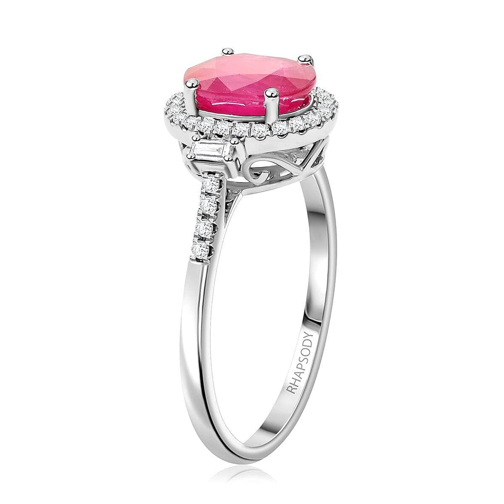 950 Platinum  AAAA  Mozambique Ruby   White Diamond  VS Ring 2.49 ct,  Platinum Wt. 5.85 Gms  2.490  Ct.