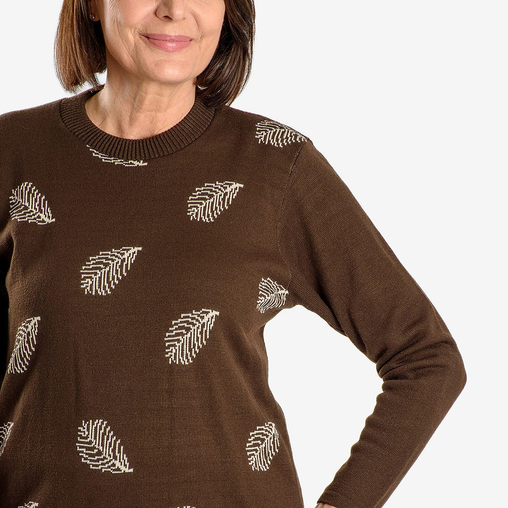 Emma Feather Printed Knitted Jumper (SIze XL) - Treacle Tart
