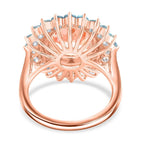 14K Rose Gold  AAA   Pink Morganite ,  Santamaria Aquamarine ,  White Diamond  I2 Ring 5.15 ct,  Gold Wt. 6.22 Gms  5.150  Ct.