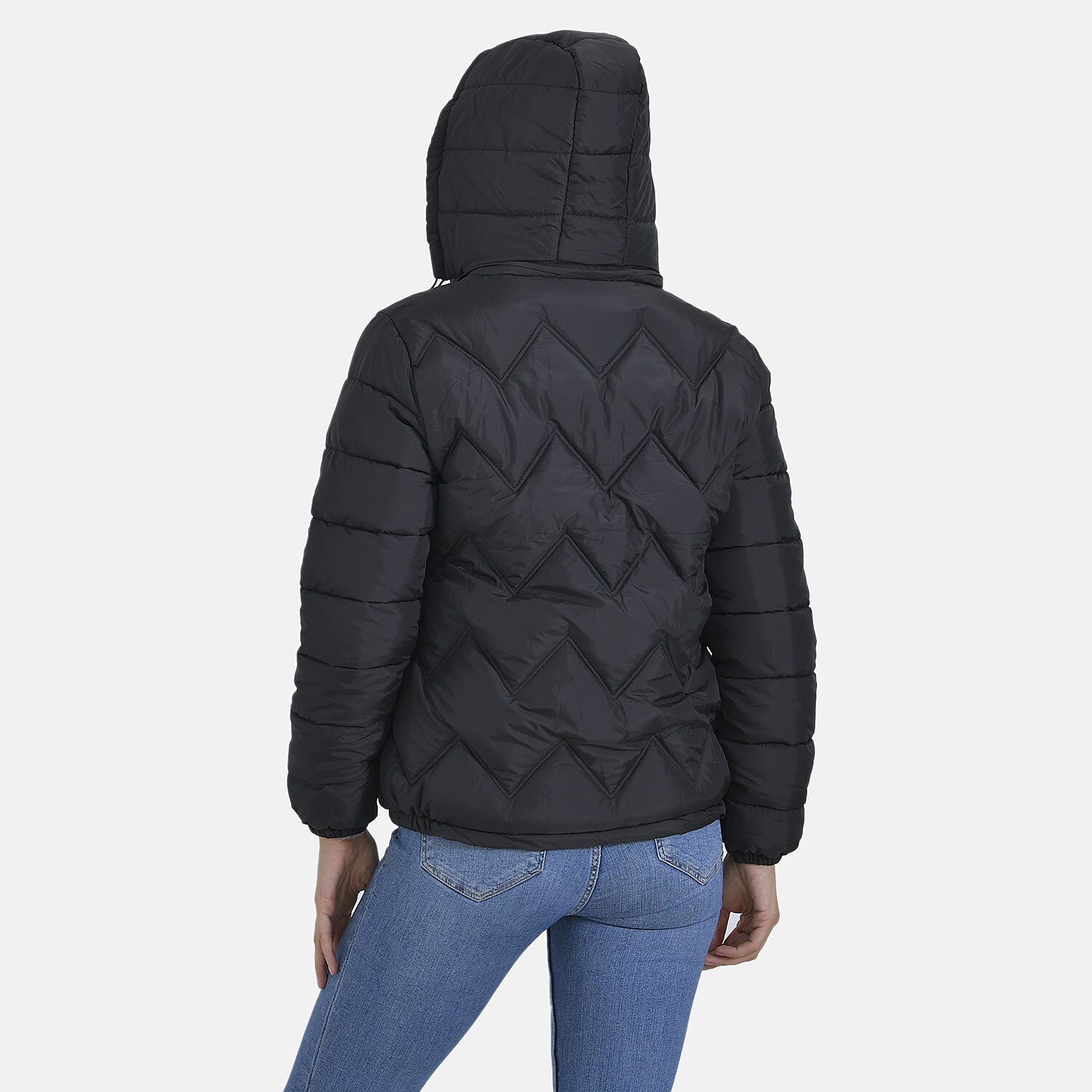 La Marey Short Lightning-Patterned Quilted Jacket with Hood V32515831 4