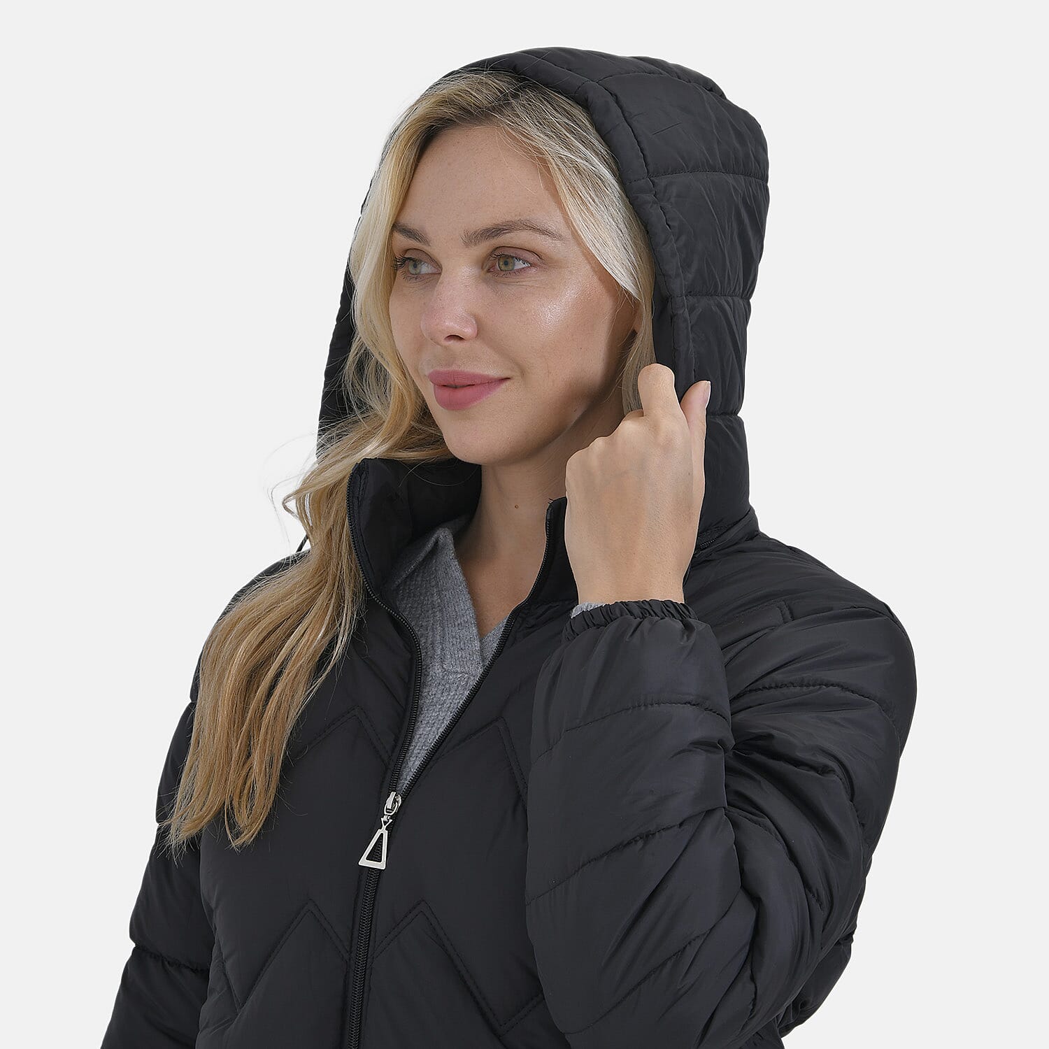 La Marey Short Lightning-Patterned Quilted Jacket with Hood V32515831 12