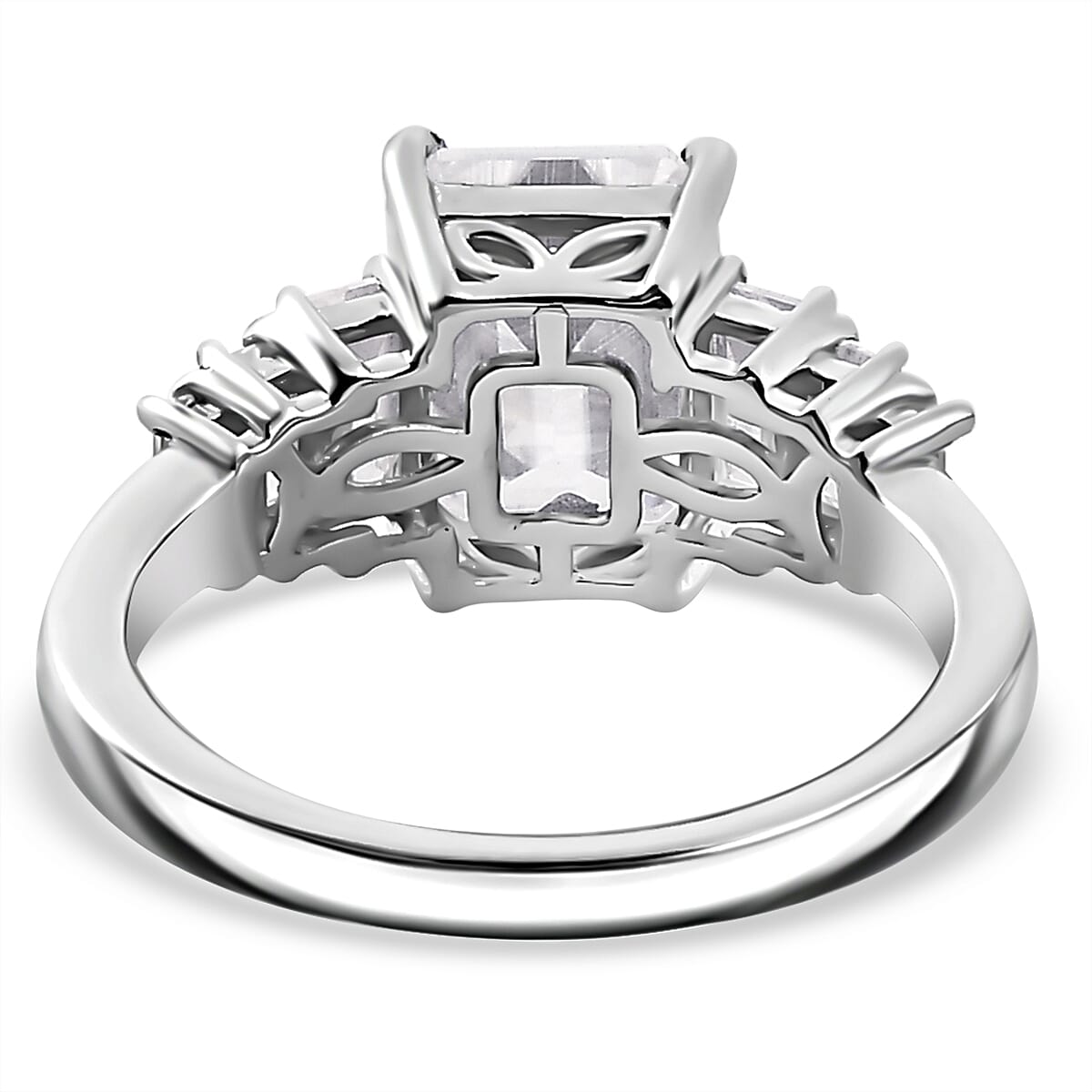 Moissanite Ring in Rhodium Overlay Sterling Silver 7861104 11