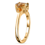 Natural Golden Tanzanite, Yellow Sapphire Ring in 18K Vermeil Yellow Gold Plated Sterling Silver 1.21 Ct.