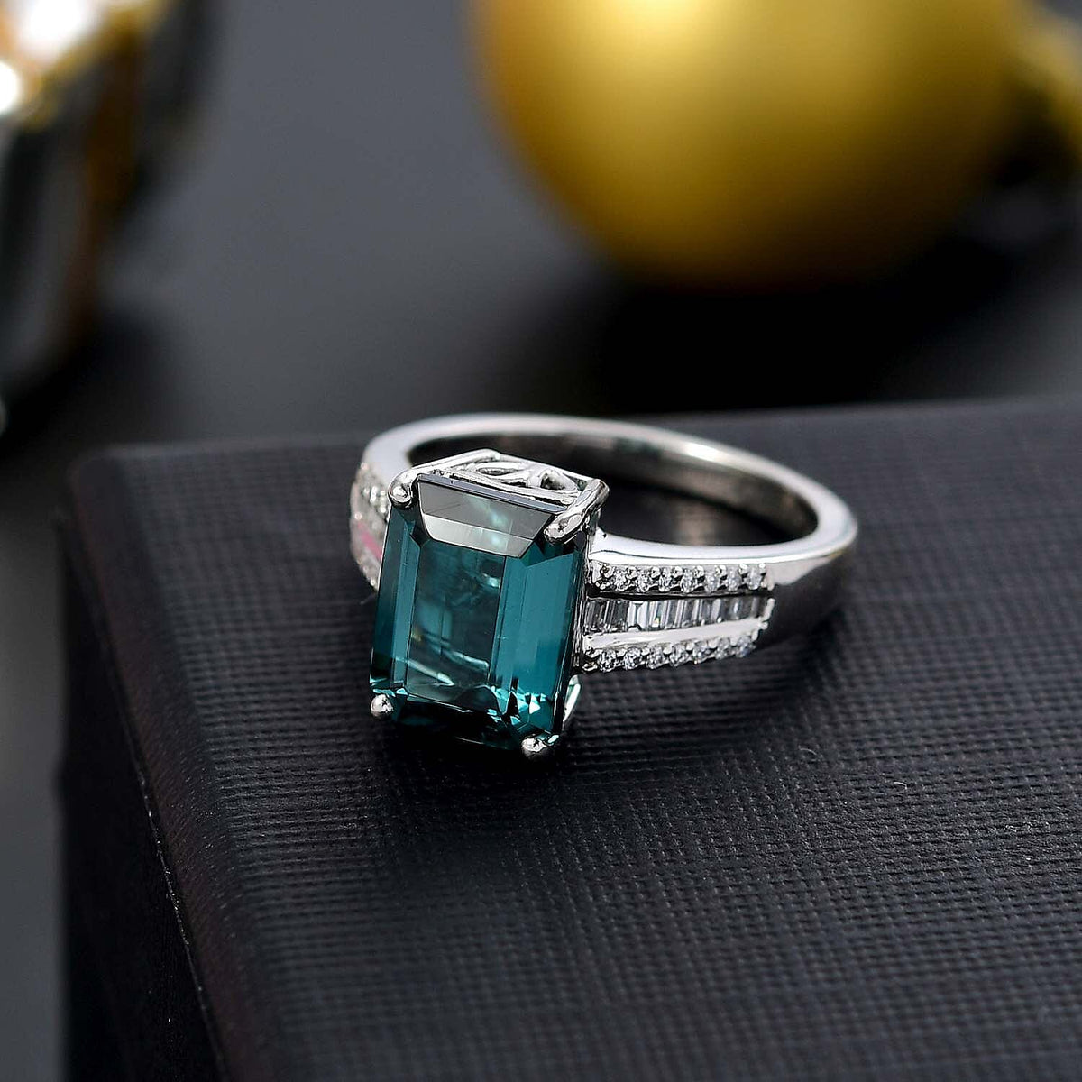 Rhapsody 950 Platinum GSI Certified AAAA Indicolite and White Diamond EF, VS2 Ring 4.22ct. 7878828 2