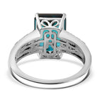 Biggest Indicolite At TJC - Rhapsody 950 Platinum GSI Certified AAAA Mutuca Indicolite & Natural Diamond VS-E-F Ring 4.25 Ct, Platinum Wt 6.72 Gms.