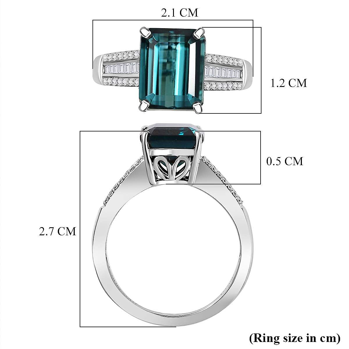 Rhapsody 950 Platinum GSI Certified AAAA Indicolite and White Diamond EF, VS2 Ring 4.22ct. 7878828 6