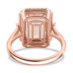 14K Rose Gold  AAA   Morganite ,  White Diamond  I2 Ring 7.85 ct,  Gold Wt. 5.6 Gms  7.850  Ct.