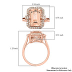14K Rose Gold  AAA   Morganite ,  White Diamond  I2 Ring 7.85 ct,  Gold Wt. 5.6 Gms  7.850  Ct.