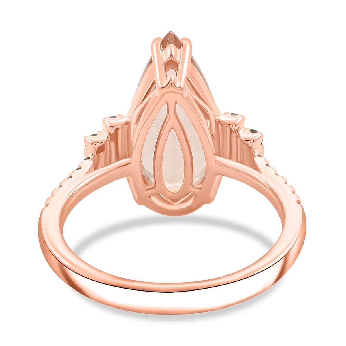Certified and Appraised 14K Rose Gold AAA Morganite, White Diamond I2 Ring 6.50 ct., Gold Wt. 3.92 Gms 7928473 4