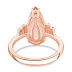 14K Rose Gold  AAA   Morganite ,  White Diamond  I2 Ring 6.50 ct,  Gold Wt. 3.92 Gms  6.500  Ct.