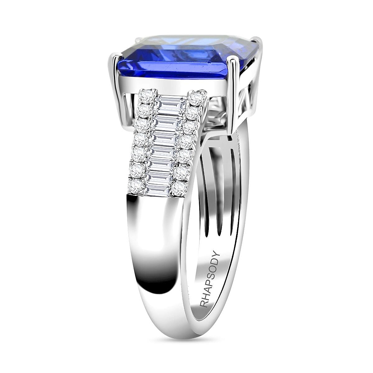 Certified and Appraised RHAPSODY 950 Platinum AAAA Tanzanite White Diamond VS Ring 5.30 ct., Platinum Wt. 7.73 7937488 3