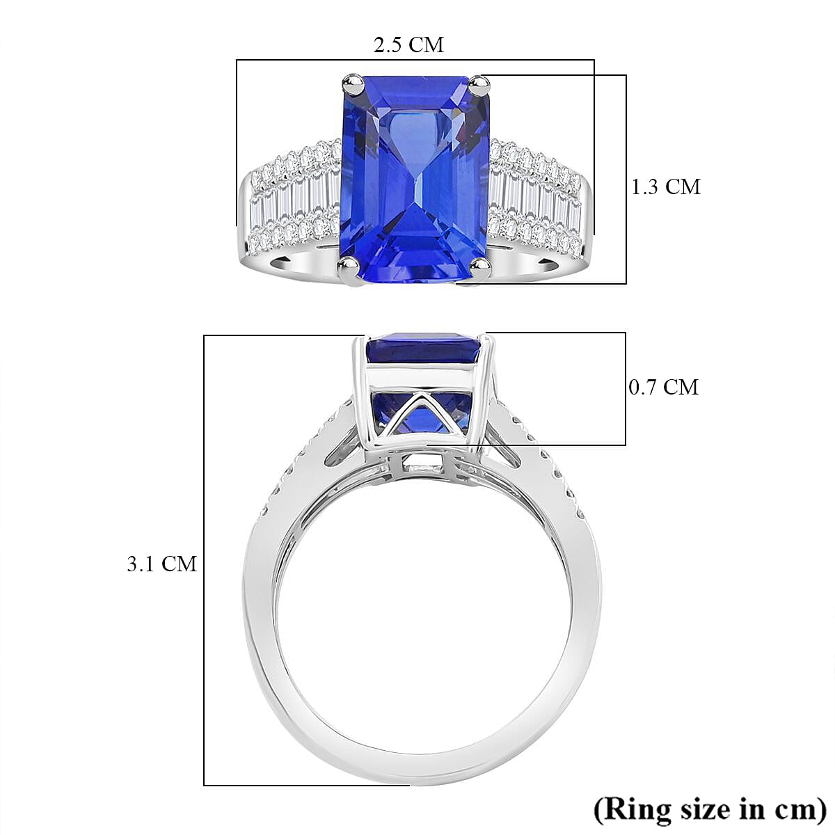Certified and Appraised RHAPSODY 950 Platinum AAAA Tanzanite White Diamond VS Ring 5.30 ct., Platinum Wt. 7.73 7937488 5