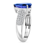 950 Platinum  AAAA  Tanzanite   White Diamond  VS Ring 4.80 pc,  Platinum Wt. 8.45 Gms  4.800  Ct.