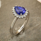RHAPSODY 950 Platinum AGI Certified AAAA Tanzanite & White Diamond (VS-EF) Ring 2.15 Ct, Platinum Wt. 6.20 Gms.