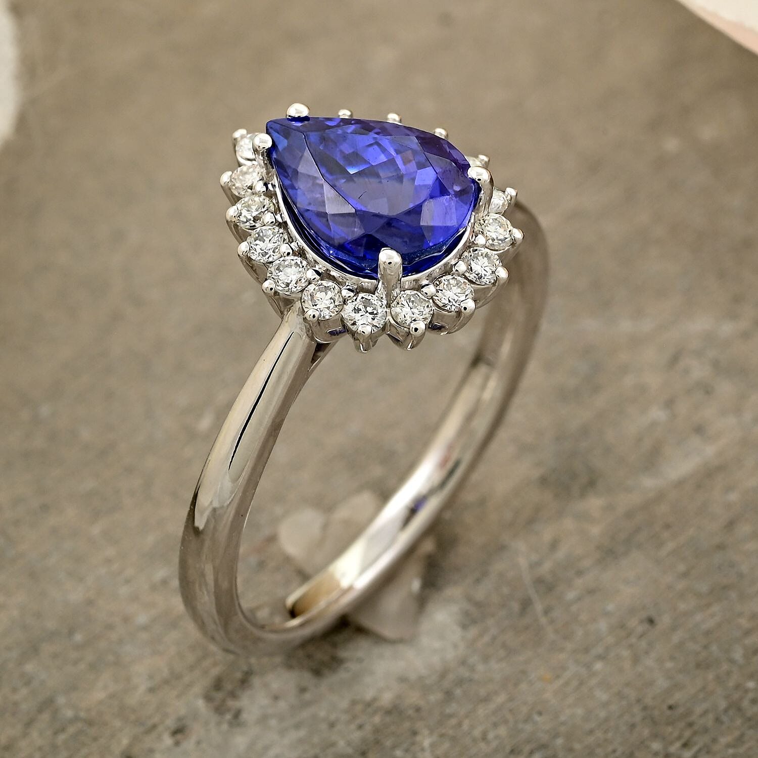 Appraised and Certified RHAPSODY 950 Platinum AAAA Tanzanite, White Diamond Halo Ring 2.15  Ct. 7937636 1
