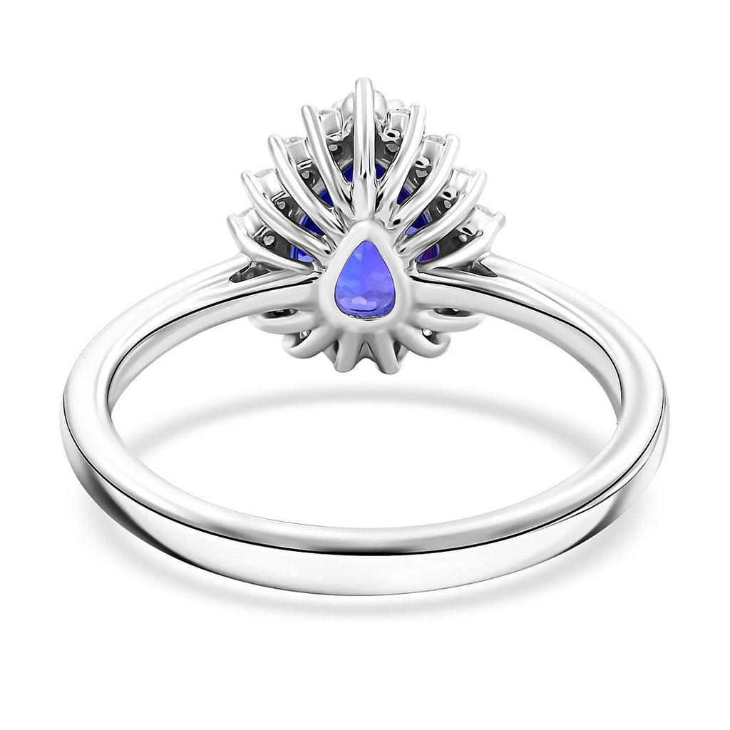 RHAPSODY 950 Platinum AGI Certified AAAA Tanzanite & White Diamond (VS-EF) Ring 2.15 Ct, Platinum Wt. 6.20 Gms.