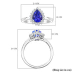 RHAPSODY 950 Platinum AGI Certified AAAA Tanzanite & White Diamond (VS-EF) Ring 2.15 Ct, Platinum Wt. 6.20 Gms.