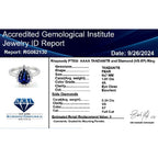 RHAPSODY 950 Platinum AGI Certified AAAA Tanzanite & White Diamond (VS-EF) Ring 2.15 Ct, Platinum Wt. 6.20 Gms.