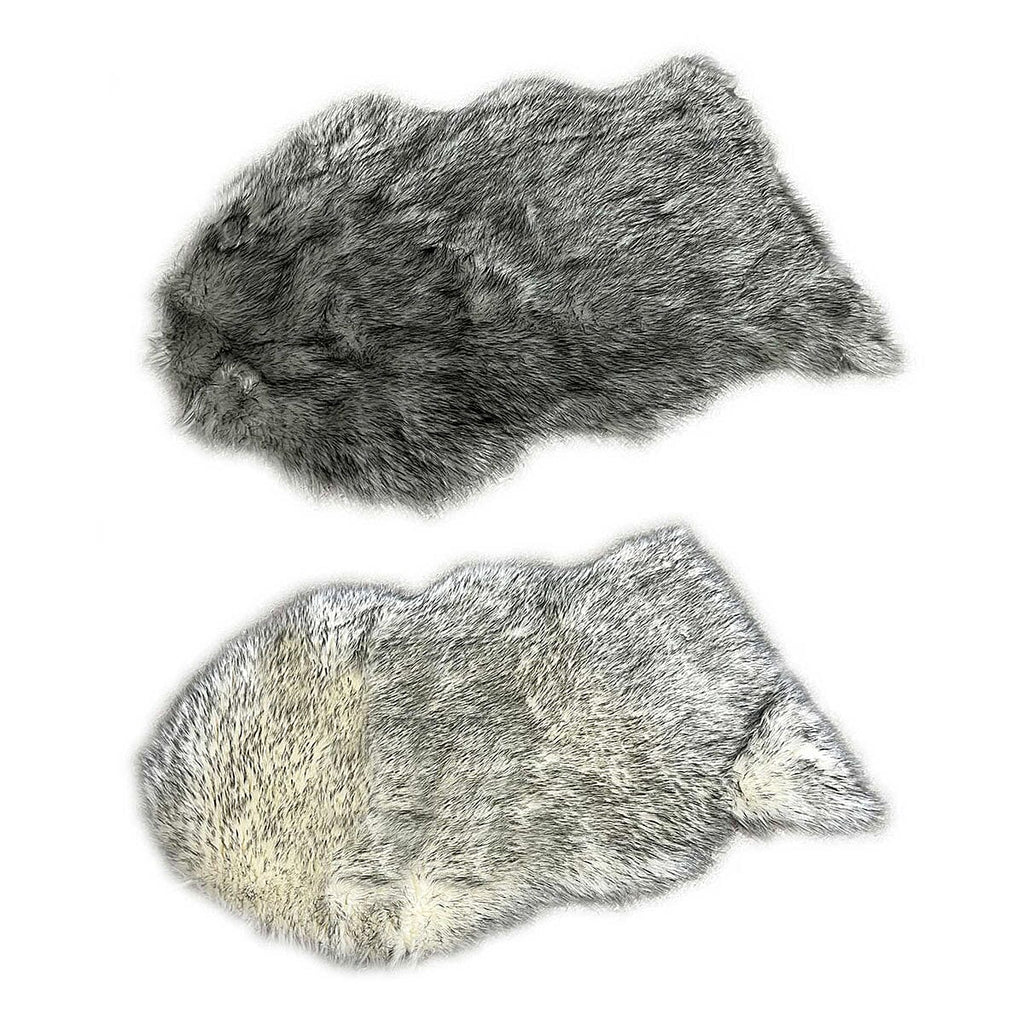 Soft Touch Faux Fur Rug (Size 90x60 cm) - Grey