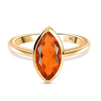 9K Yellow Gold AA Mexican Cherry Fire Opal Solitaire Ring 1.14 Ct