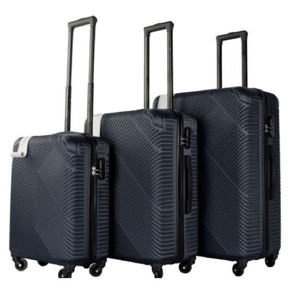 3 Piece Hard Shell Lightweight Luggage Suitcase - Navy 7963599 0