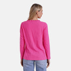 La Marey 100% Cotton Stylish Button-Up Long Sleeve Shirt with Frill Collar (Size 12 to 14) - Pink