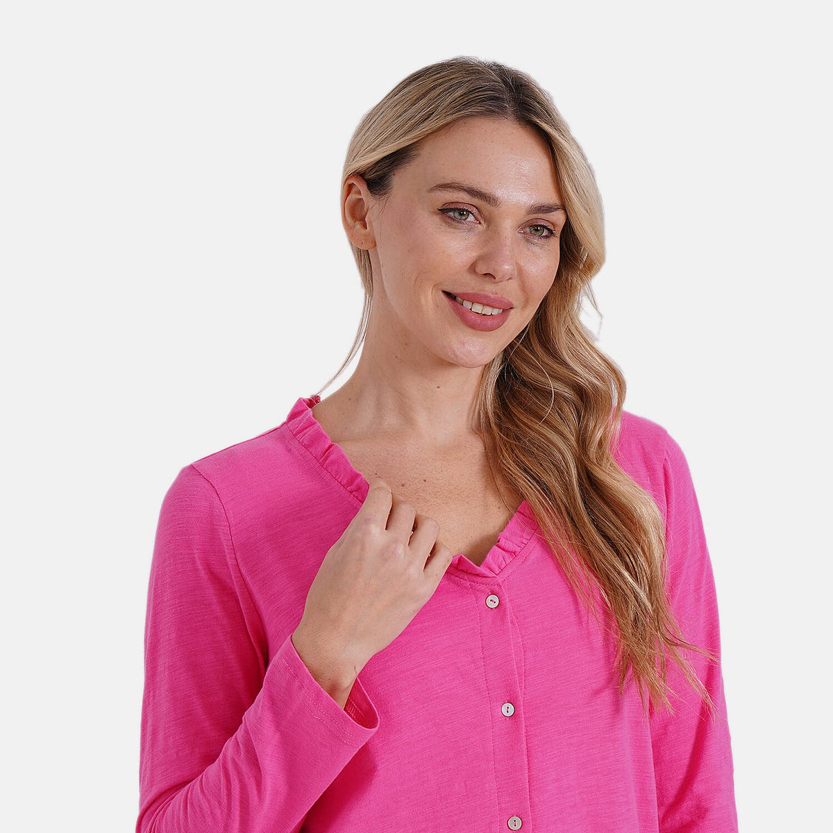 La Marey Pure Cotton Button Up Frill Collar Shirt 7976771 4