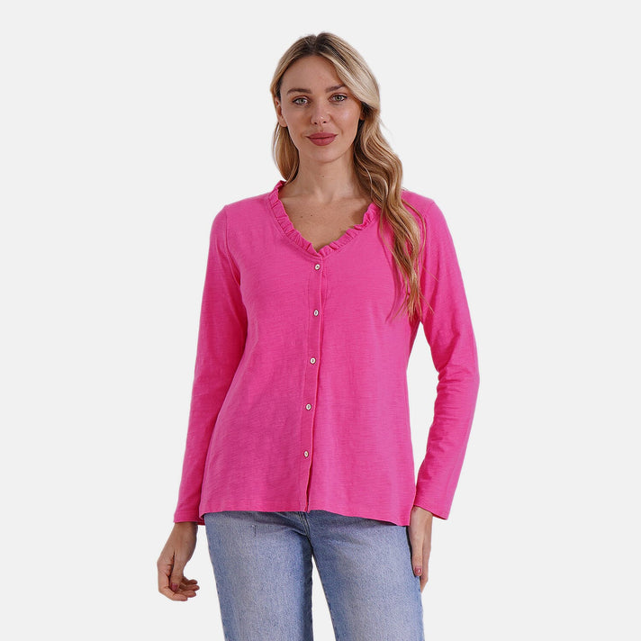 La Marey Pure Cotton Button Up Frill Collar Shirt 7976772 1