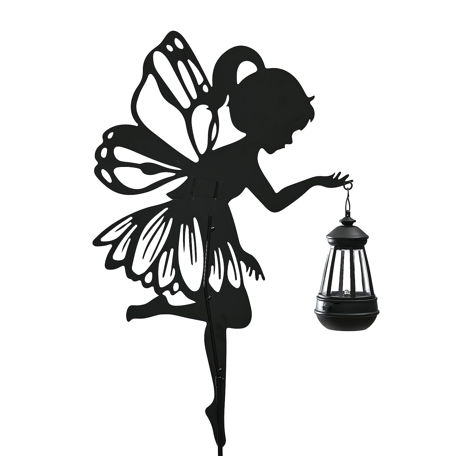 Decorative Solar Powered Angel Garden Decor Warm &amp; White Light - Black 8035161 4