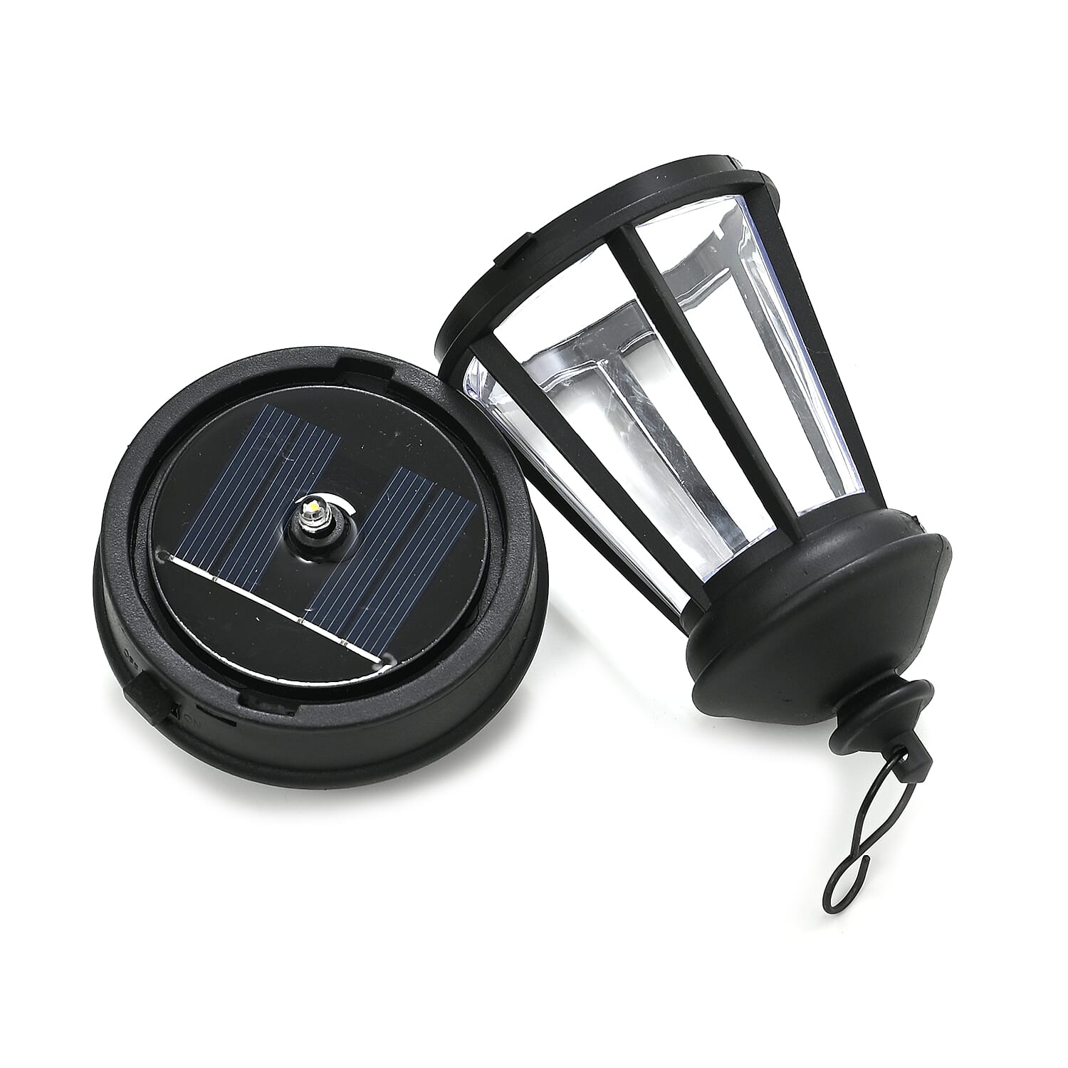 Decorative Solar Powered Angel Garden Decor Warm &amp; White Light - Black 8035161 8