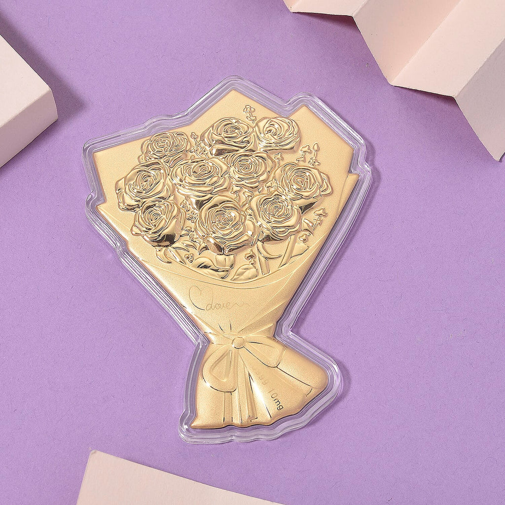 The Golden Bouquet of Endless Affection - 24K Gold Bouquet Collectible With Book - Representing  Love, Appreciation & Timeless Beauty- symbolizing deep affection, gratitude and enduring love
