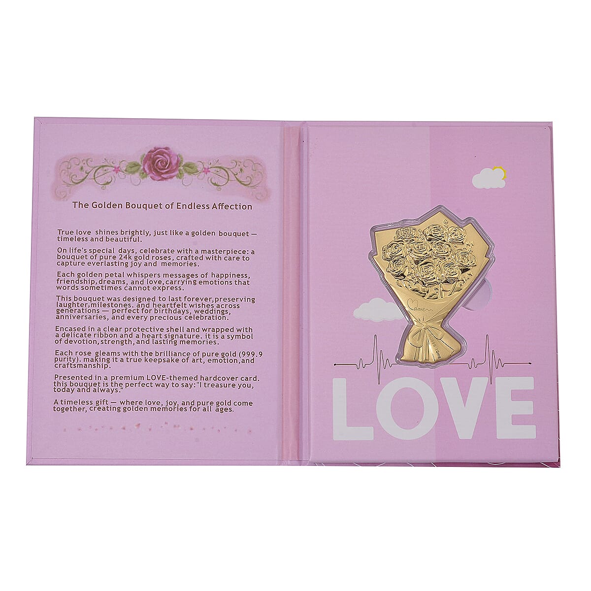 24K Gold (99.9% Purity) Bouquet Collectable - The Golden Bouquet of Endless Affection 8163344 6