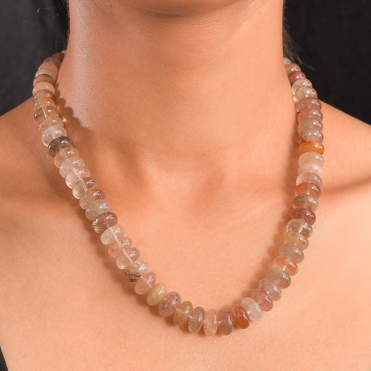 Multi Rutilated Quartz Necklace (Size - 18) with Senorita Clasp 425 Ct. 8181867 3