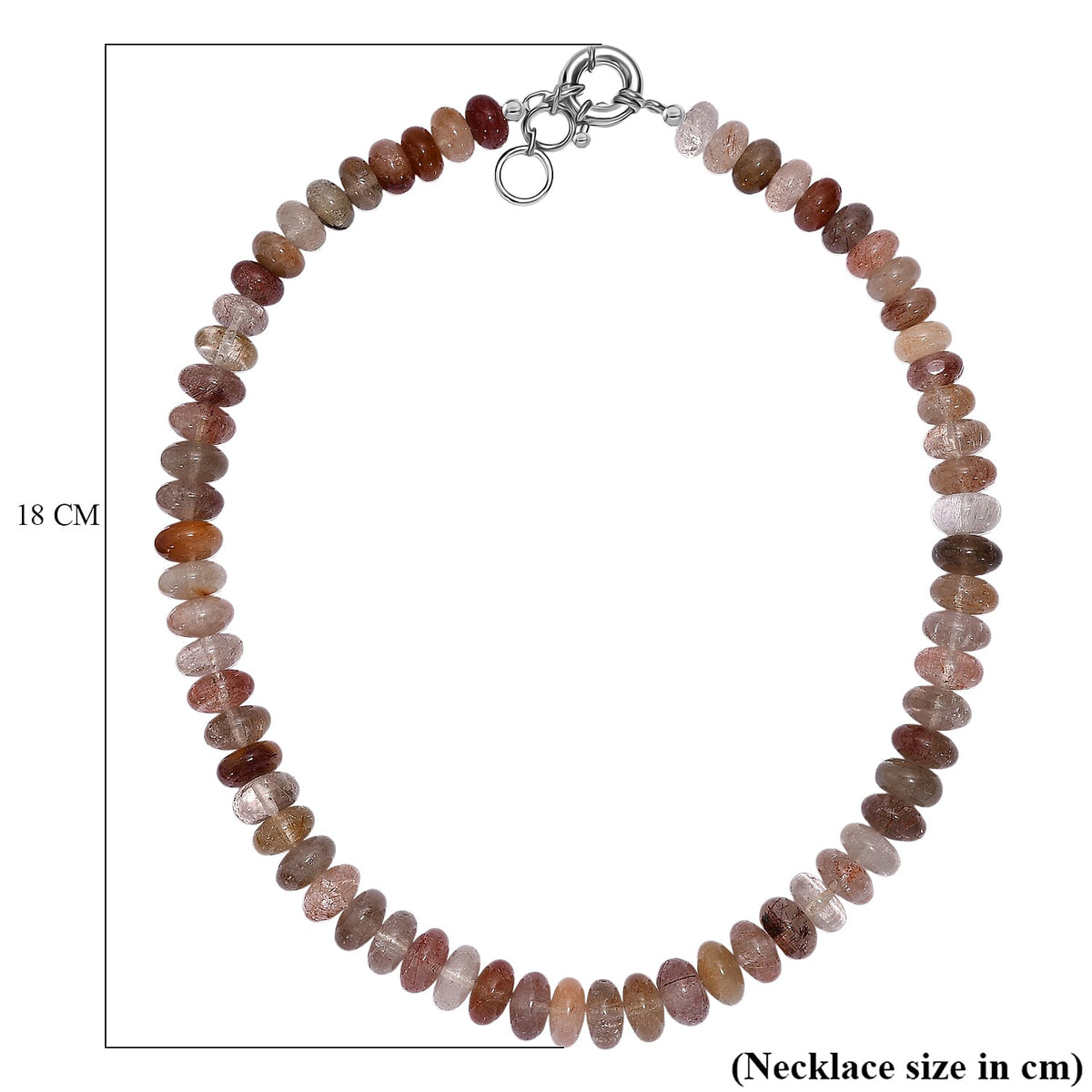 Multi Rutilated Quartz Necklace (Size - 18) with Senorita Clasp 425 Ct. 8181867 6