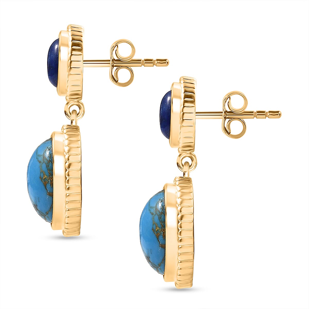 Tucson Find - Lapis Lazuli &amp; Turquoise Earrings 8.60 Ct. 8189880 4